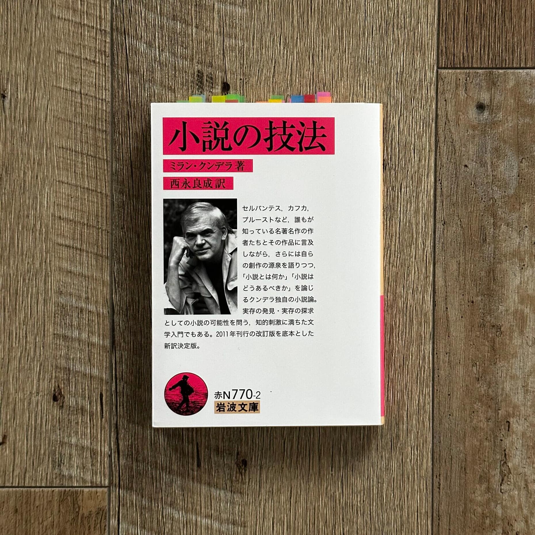 ミラン・クンデラ『小説の技法』表紙